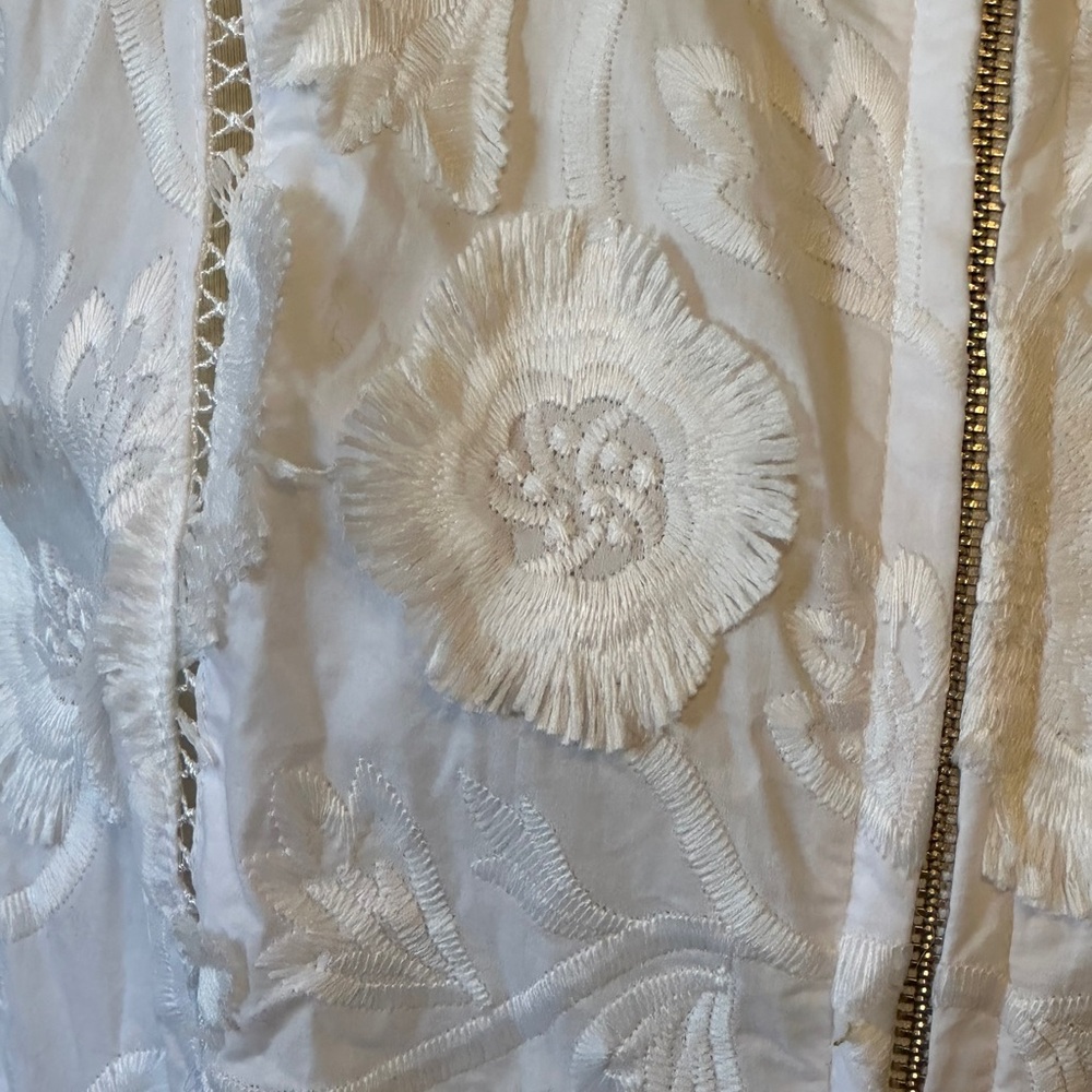 INC International Concepts White Floral Bomber Jacket - Picture 6 of 10